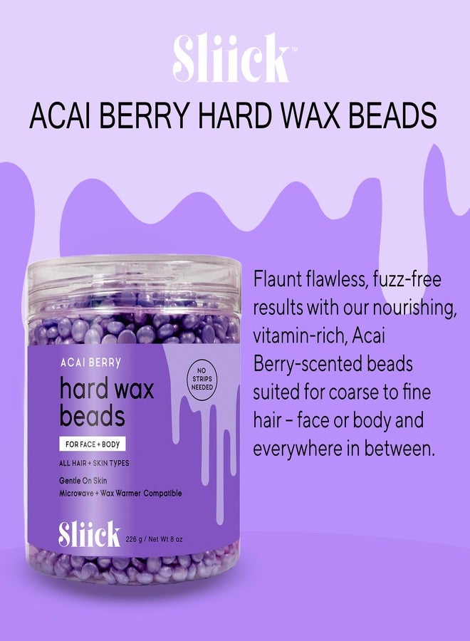 Sliick Hard Wax Beads for Sensitive Skin – Acai Berry, Stripless Waxing Beads for Face & Body Hair Removal, 8 oz - Image 3